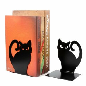 Serre-livres décoratifs en métal creux imitant petit chat_1