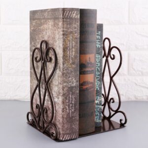 Serre-livres en métal design originale de couleur bronze_1